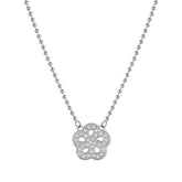 Soffio D'Amore CZ Flower Silver Steel Necklace